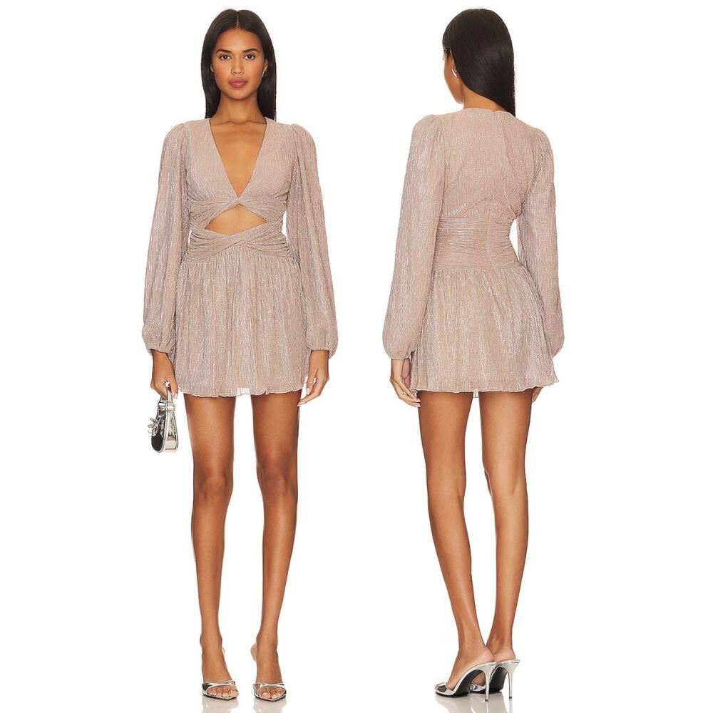 Lovers and Friends Josephine Mini Dress Party Statement Metallic Cocktail Hoco M